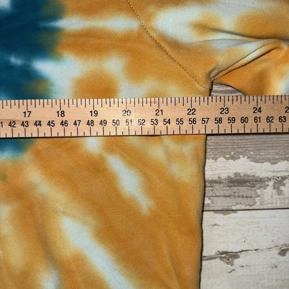 Guess Hoodie Mens Large Multi Tie Dye Fleece Lined Gorpcore Skater‎ Drawstring